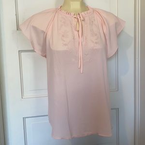 NWT Loft Pink Embroidered Pullover Top Size MP